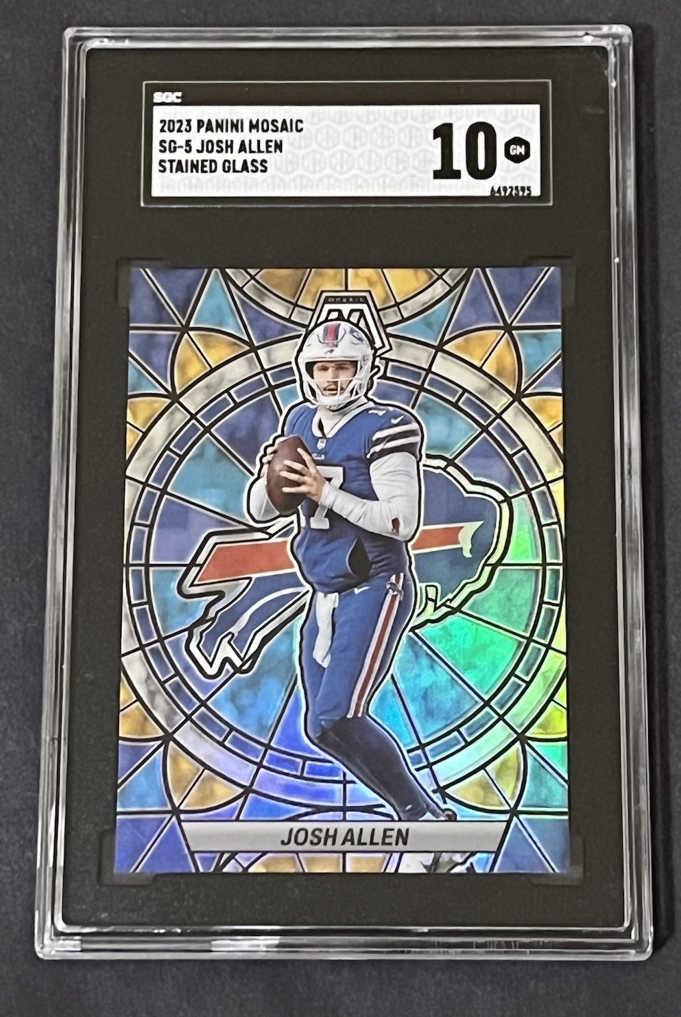 2023 Panini Mosaic Josh Allen Stained Glass SSP SGC 10 Gem Mint Buffalo Bills