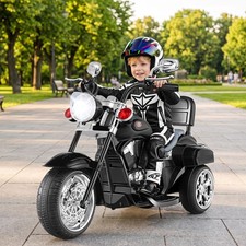 Kids Motorcycle, 6V Battery Powered 3-Wheel Electric Motorcycle for Kids w/Horn