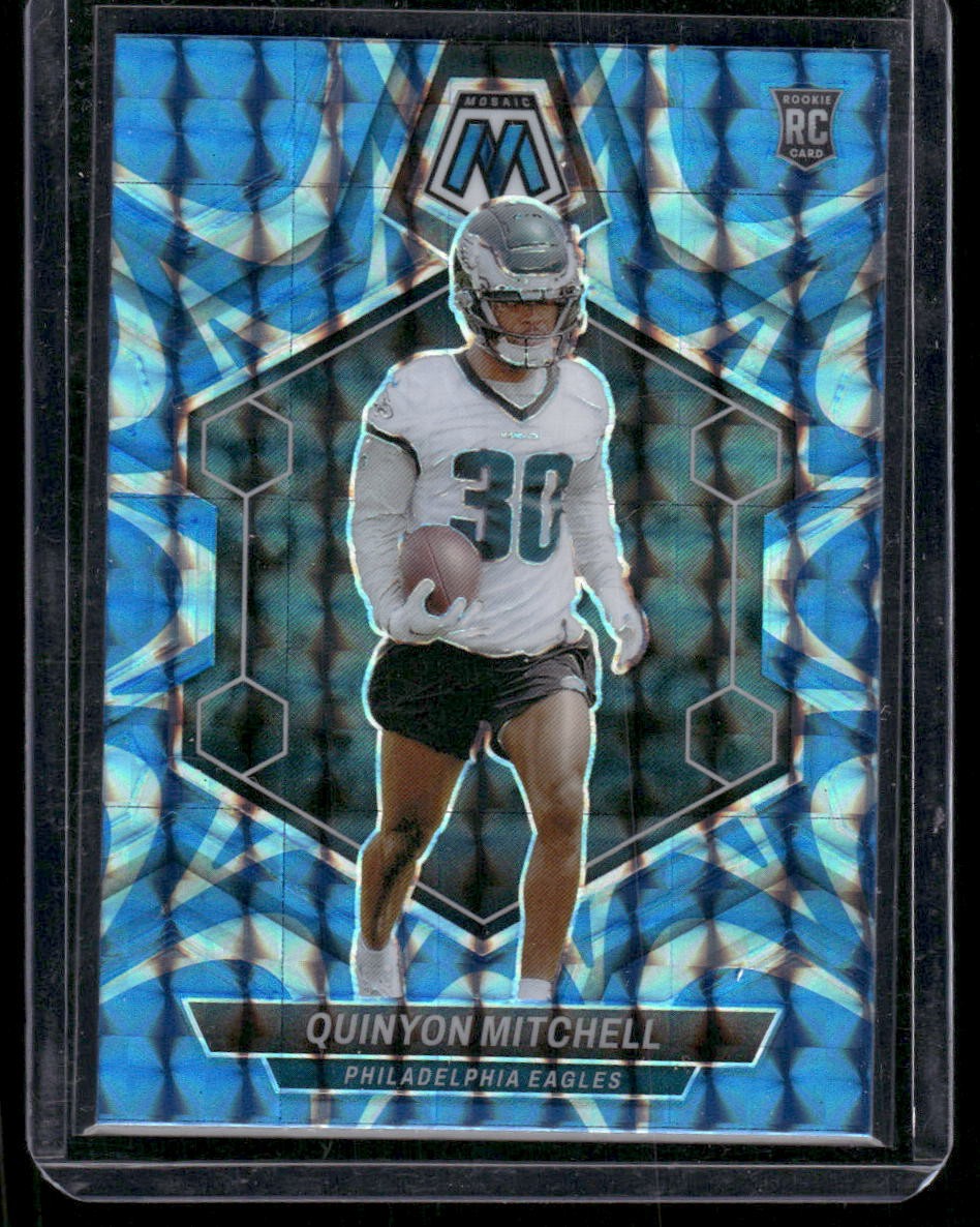 2024 Panini Mosaic #322 Quinyon Mitchell Mosaic Reactive Blue