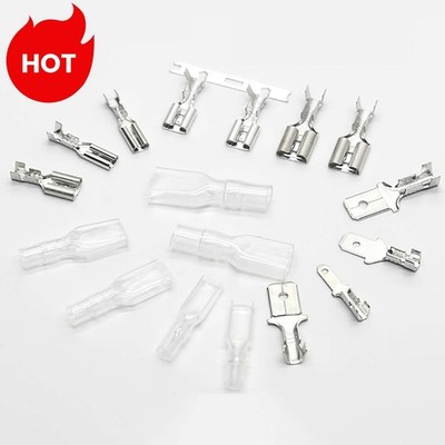 Flachstecker Flachsteckhülsen Spade Kabelschuh mit Isolation 2,8mm 4,8mm 6,3mm