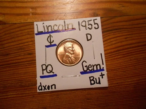 1955D Lincoln Cent Gem BU+ BLAZER!!! PQ!!! COOOOOOOOL!!!!!!