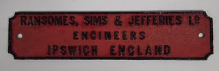 original collectable Victorian Cast iron nameplate steam thrashing farm machine