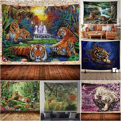 3D Extra Große Landschaft Tiger Wandbehang Wandteppich perfekt für Schlafzimmer