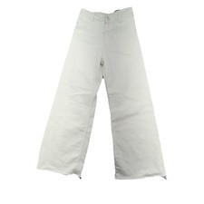 ZARA White Wide Leg Jeans Women  s Size 6 Raw Hem High Rise Denim Pants
