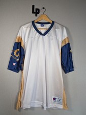 Maglia Champion St. Louis Rams NFL grande (44) bianco blu oro bianca vintage anni 90