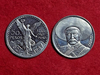 Copy Mexican 50 Pesos & Copy Emiliano Zapata Coin Both Clad Remakes