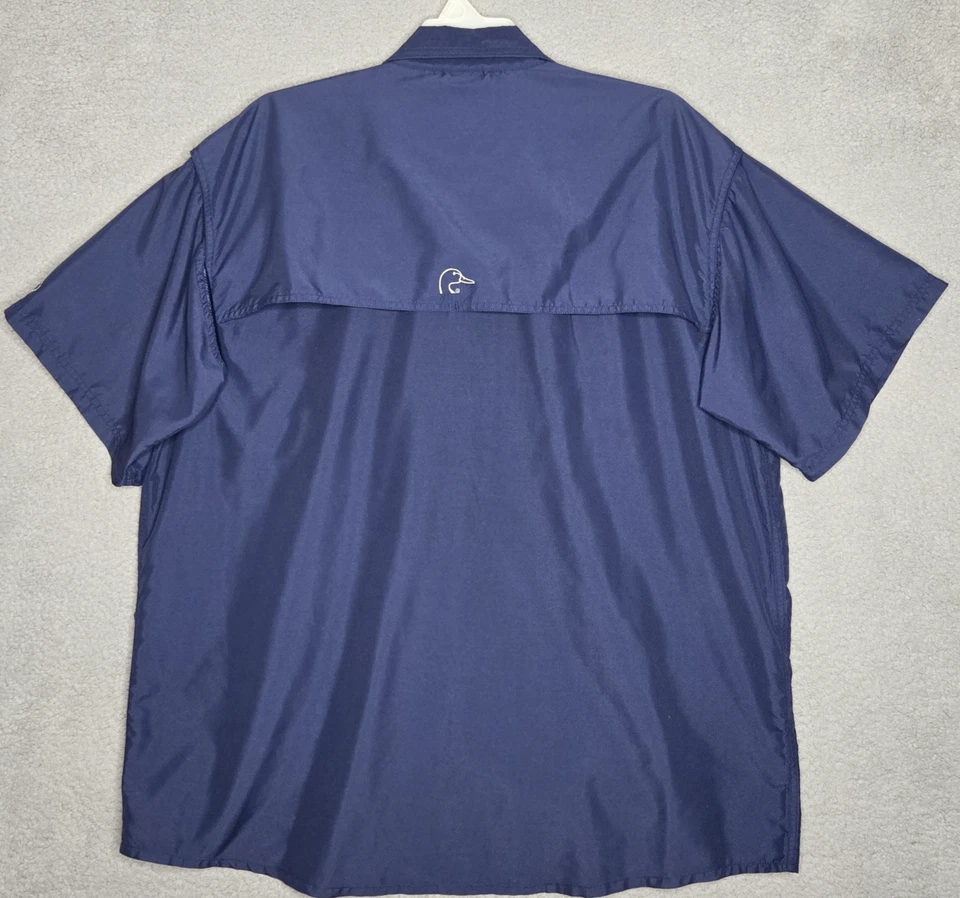 Ducks Unlimited Vented Button Up Shirt by Drake Navy - Men's 2XL Outdoor Hunting - Image 3 of 4