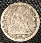 Silver 1856 10c Seated Liberty Dime Small Date VF
