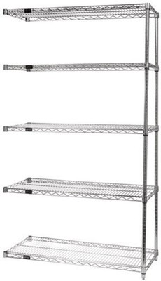 Quantum Storage Systems - AD63-2142C-5 - WIRE 5 SHELF ADD-ON KIT CHROME 63in