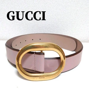 Ceinture GUCCI cuir rose boucle dorée, sans boîte, 85/34, 309887, femme OCCASION