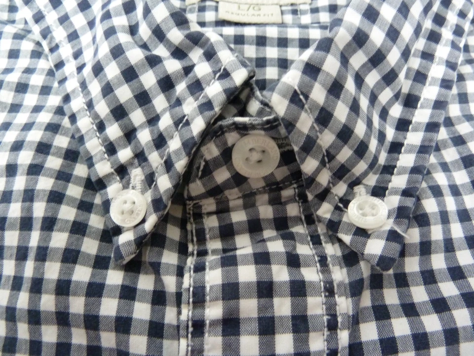 Timberland Shirt Mens Large Regular Fit Navy Gingham Check 100% Cotton Casual - Image 4 of 4