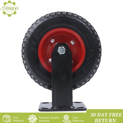 8 Inch Caster Wheels, Heavy Duty Fixed Plate Casters Load Capacity of 518 Pounds