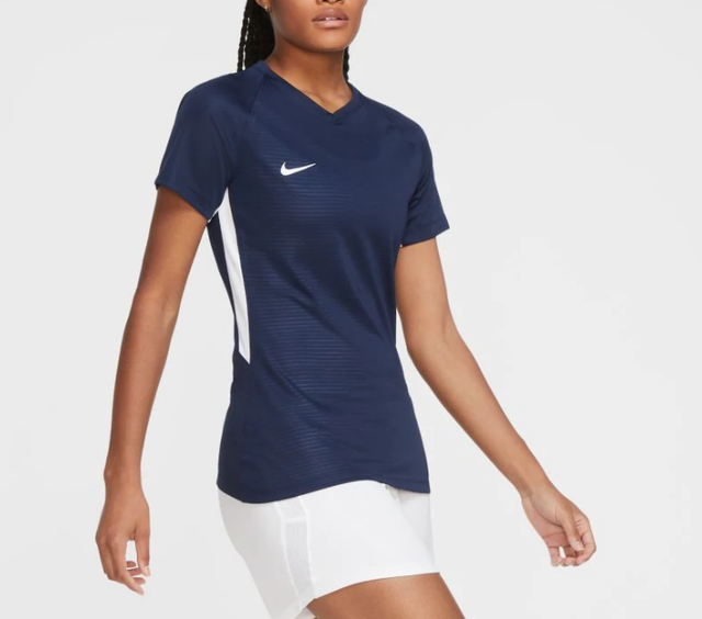 Nike Womens Navy Blue Striped Dri Fit 