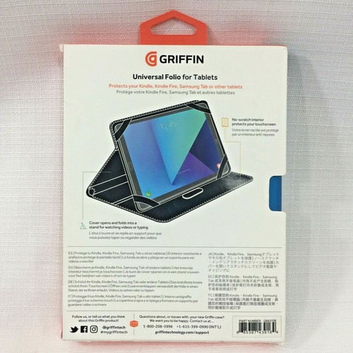 Griffin Universal Folio 7"-8.5" Tablets E-Readers Blue Model # GB43108 NEW - Picture 2 of 6