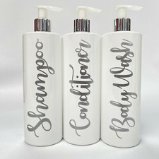Mrs Hinch Personalised Bathroom 500ml White Lotion Pump Bottles Shampoo Set