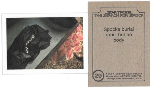 Star Trek III: The Search For Spock Trading Cards 1984 FTCC YOU CHOOSE YOUR CARD - Picture 24 of 30