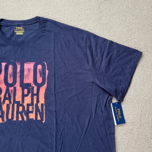 Polo Ralph Lauren Men Ombre Graphic T Shirt Navy Classic Fit Tee Big & Tall 2XLT - Picture 6 of 11