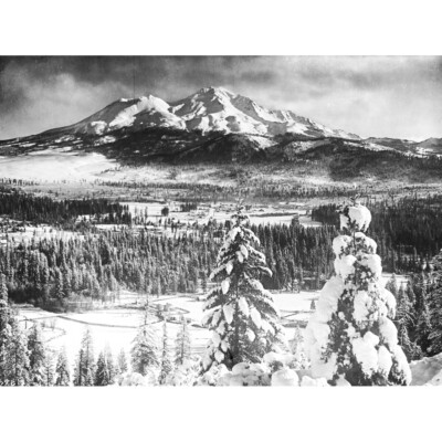 CHS Sisson Town Mount Shasta Winter 1900 Foto Leinwand Wandbild Kunstdruck Poster
