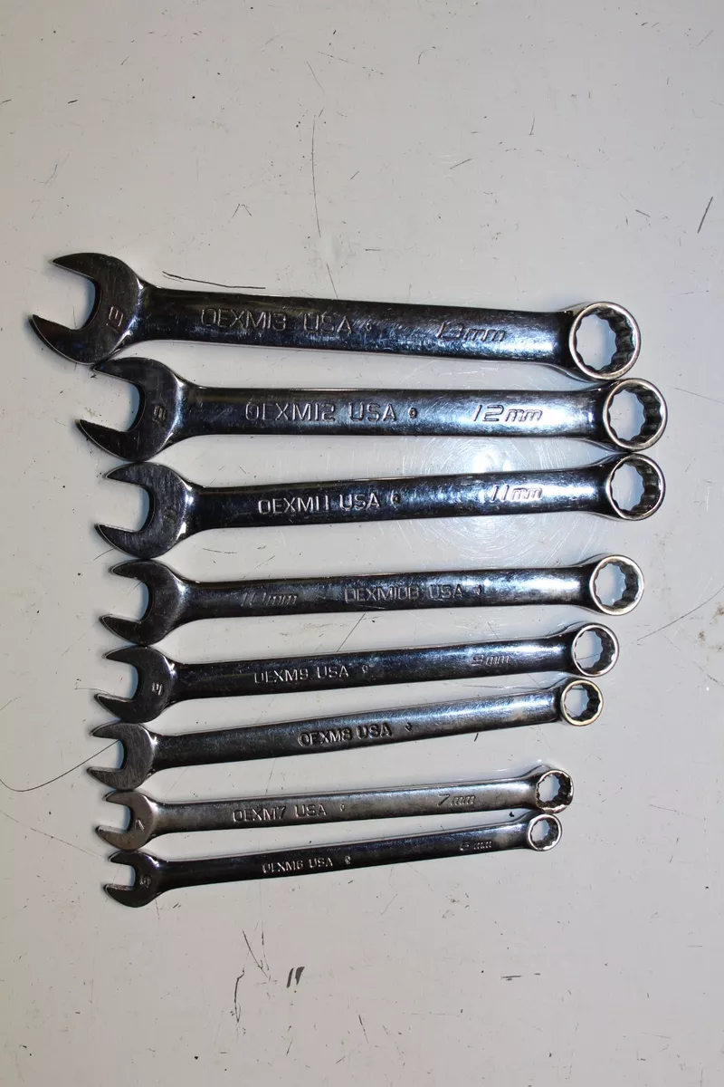 SNAP ON TOOLS 8 pc 12 Point Metric Short Combination Wrench Set 6