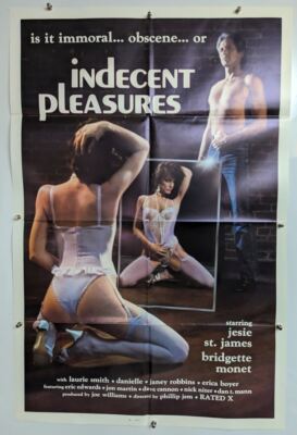 SEXY X-RATED Jesie St James ''Indecent Pleasures'' Original Adult Movie Poster
