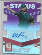 R. J. Alvarez 2015 Elite Baseball Status Purple Rookie Autograph #10 Ser#16/99