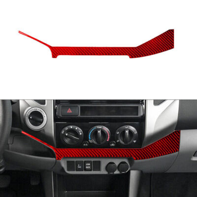 For Toyota Tacoma 2012-2015 Red Carbon Fiber Climate Control Lower Cover Trim 1*
