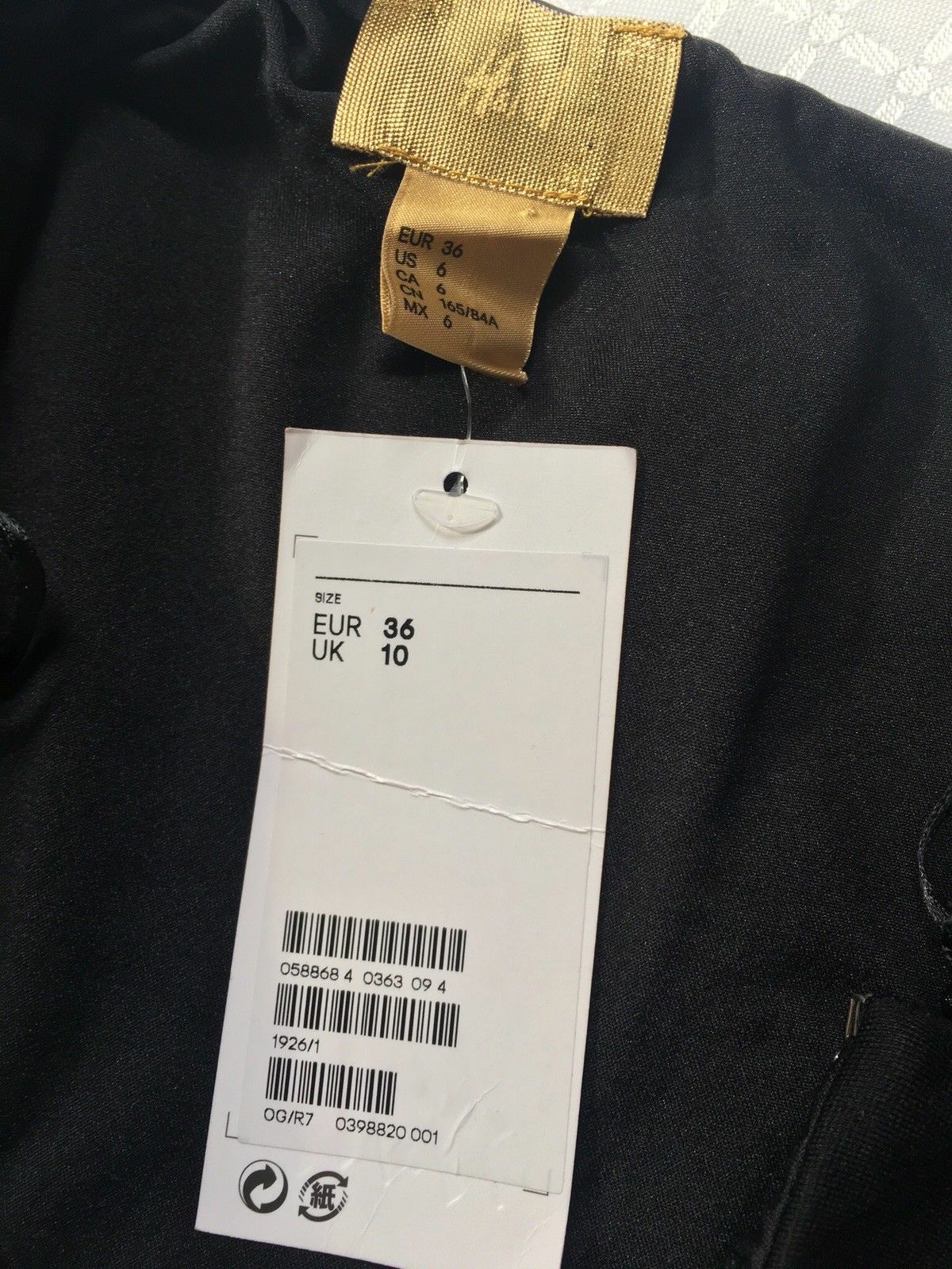 New H&M Gold Label Black One Shoulder Ruffle Party Cocktail Knit Dress LBD 10UK thumbnail 7