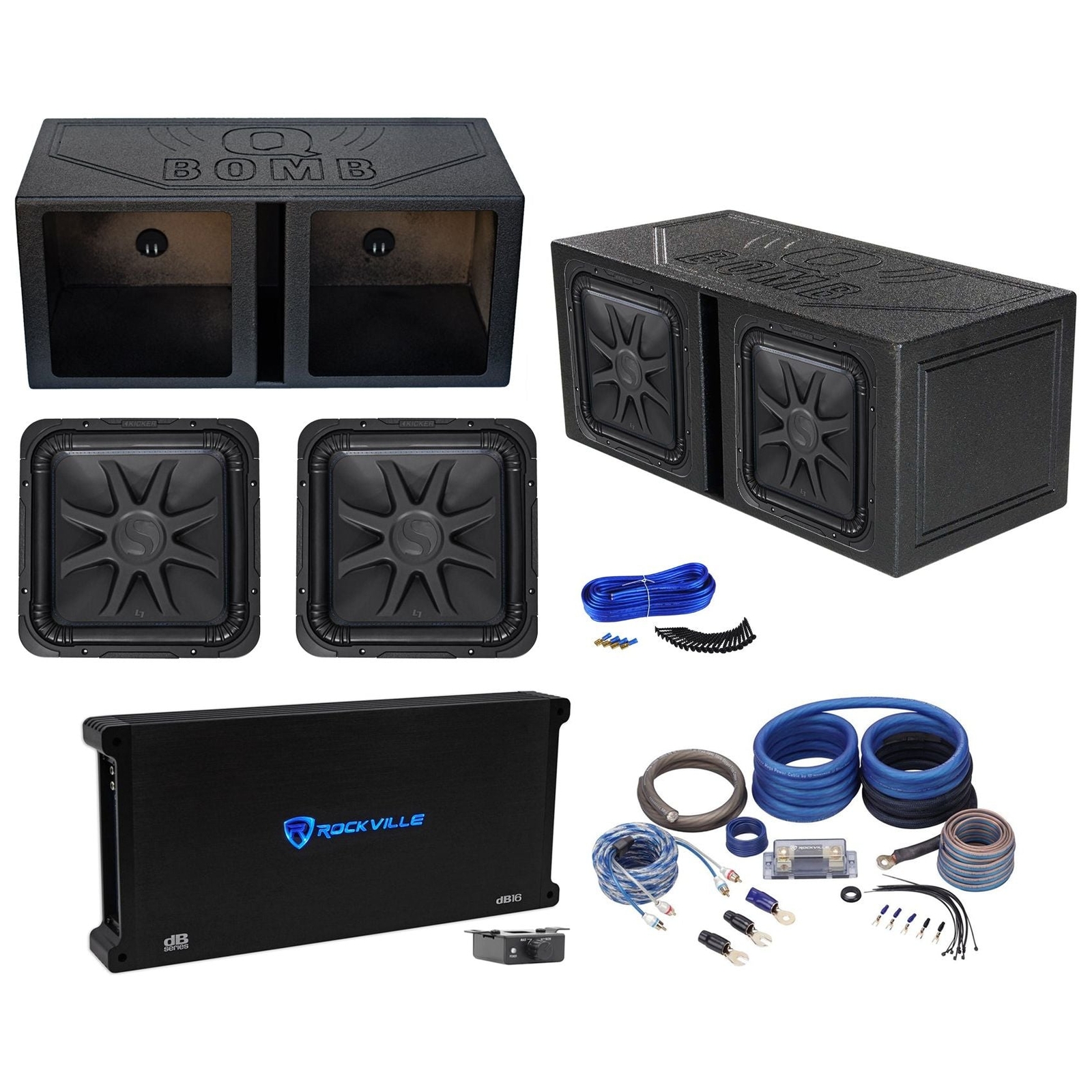 2 Kicker 44L7S152 15 сабвуферов Solobaric L7S мощностью 4000 ВтУсилитель Встроенный сабвуфер 186490₽