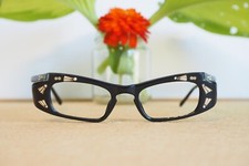Vintage cateye Eyeglasses Made In France 1960's NOS Rhinestones