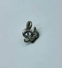 Cross Treble Clef Lapel Pin Pewter Signed BSD On The Back Bob Siemon Designs