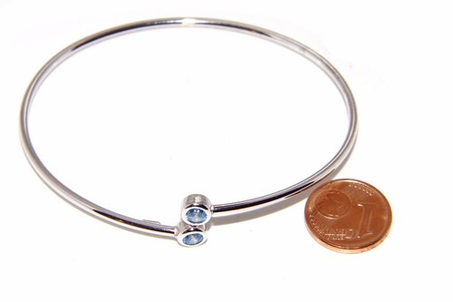 argento 925 orecchini bracciale anello contrariè zirconi naturali blu oltremare - Foto 6 di 13