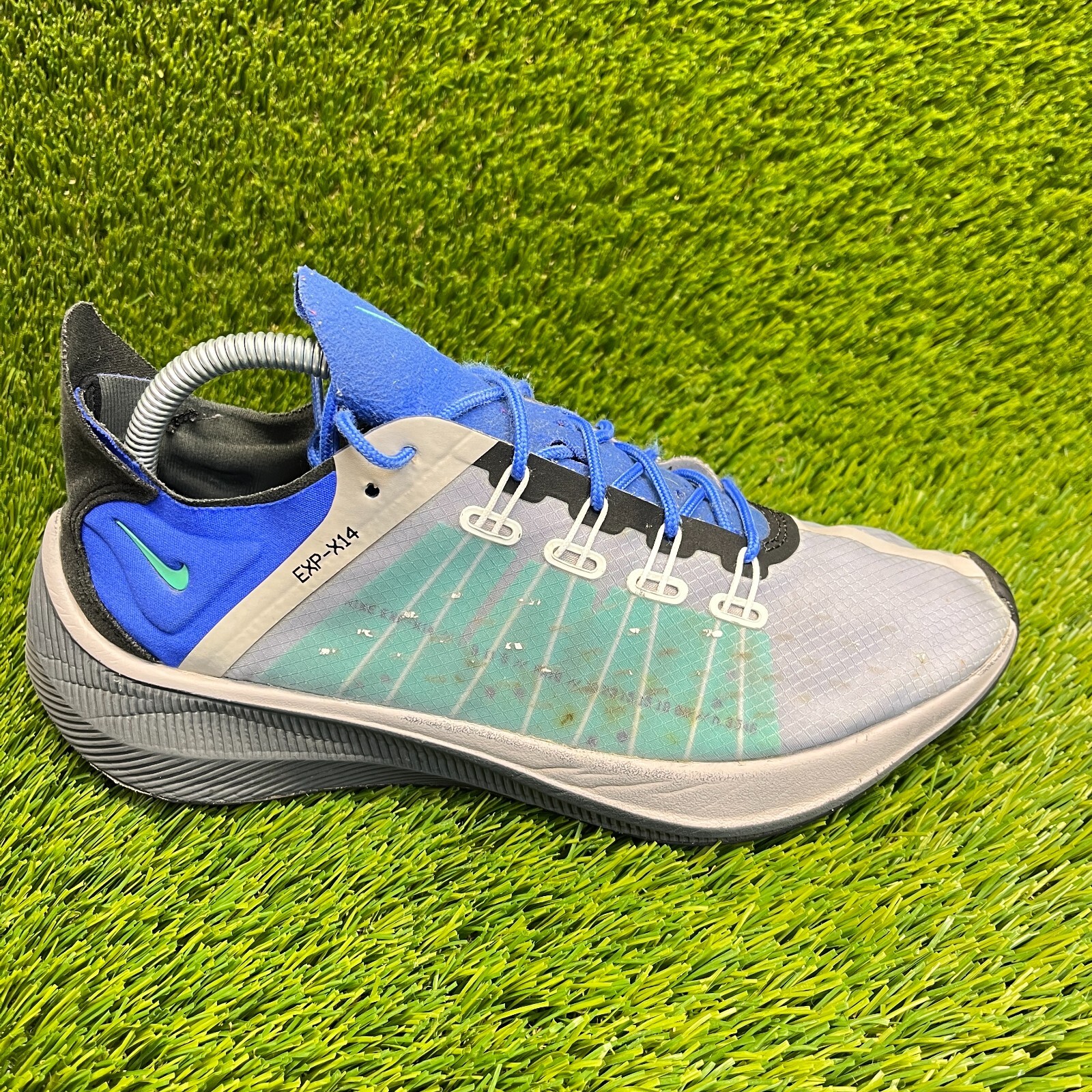 Nike EXP-X14 Menta Blue Mens Size 9 Gray Black Walking Train