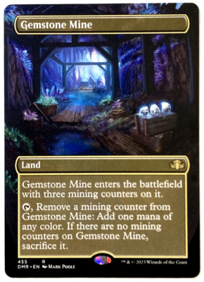 MTG Gemstone Mine *BORDERLESS* Dominaria Remastered 455 NM