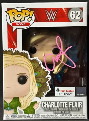 Charlotte Flair Signed WWE #62 Funko Pop! Vinyl Figure (PSA)