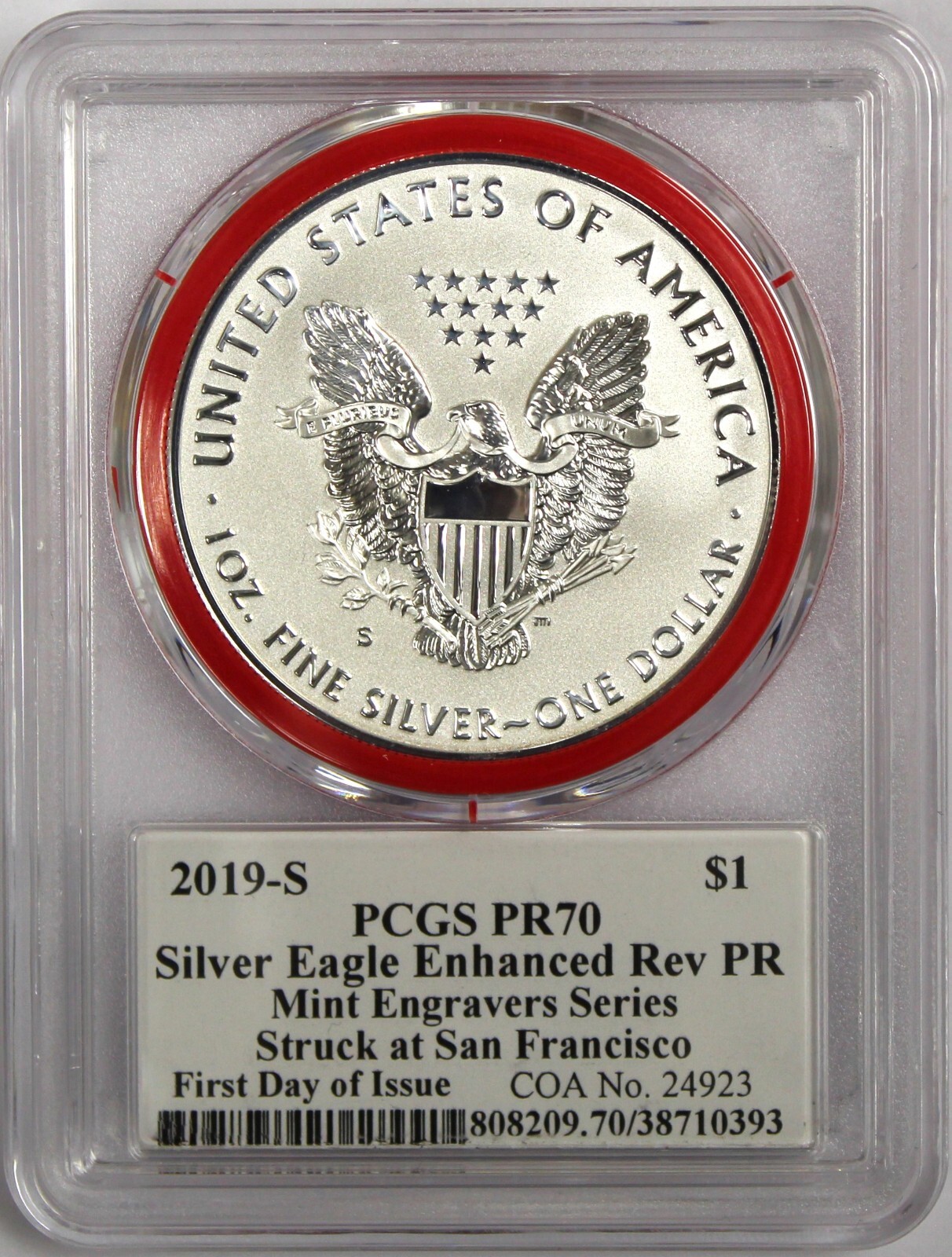 【新品】イーグル銀貨 Eagle 2019-W PCGS PR70 FDOI 新品】イーグル銀貨 Eagle 2019-W PCGS PR70 FDOI 2019-S アメリカン