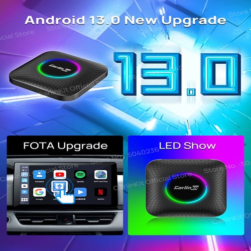 Android Auto Carplay 8+128G LED Ai Box Multimedia Players Wireless Android13.0 - Picture 8 of 24
