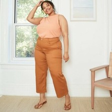 Ava  Viv  Women's Plus Size Chino high rise Straight Leg Pants 20W