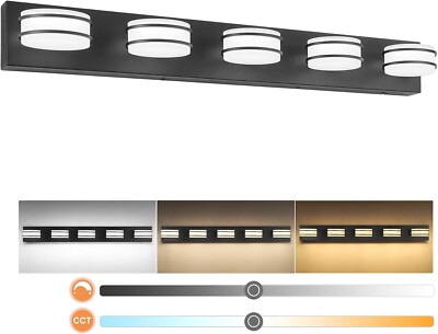 3 Color Temperature Dimmable Bathroom Vanity Light Fixtures Over Mirror LED
