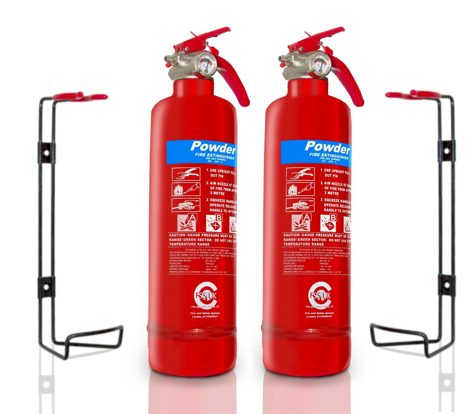 Gas Safe Engineer FIRE Safety Basic Pack 2 X Fire Extinguishers BSi Kitemarked