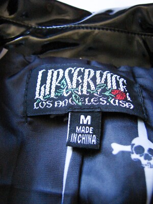 Women's Lip Service Black Cropped FN Vinyl PU Fetish Gothic Moto