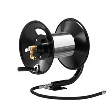 High Pressure Washer Hose Reel 100ft, Heavy Duty Steel Hose Reel, Manual Crank