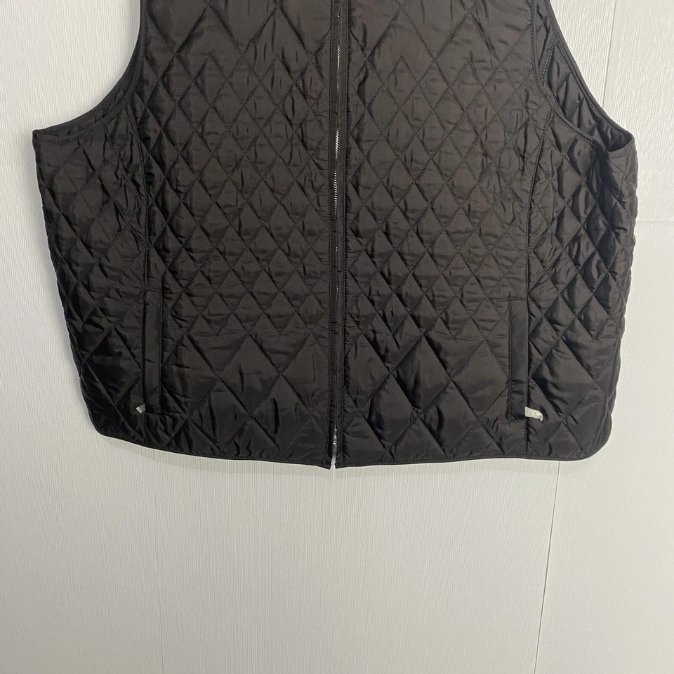 Talbots Women’s Brown Quilted Zippered Sleeveless Vest Size Petite 3X. - Image 3 of 4
