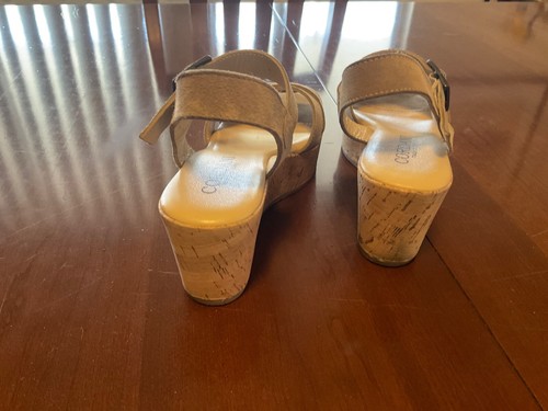 Cordani Candy Wedge Sandals EU 38 US 7 Adjustable Strap Beige Suede Italy - Picture 7 of 12