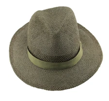 Makins New York, Khaki Straw Panama, Fedora, Hat.