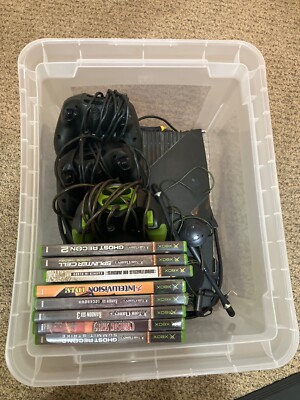 original xbox console with 3 controllers and 8 games lightly used works normal