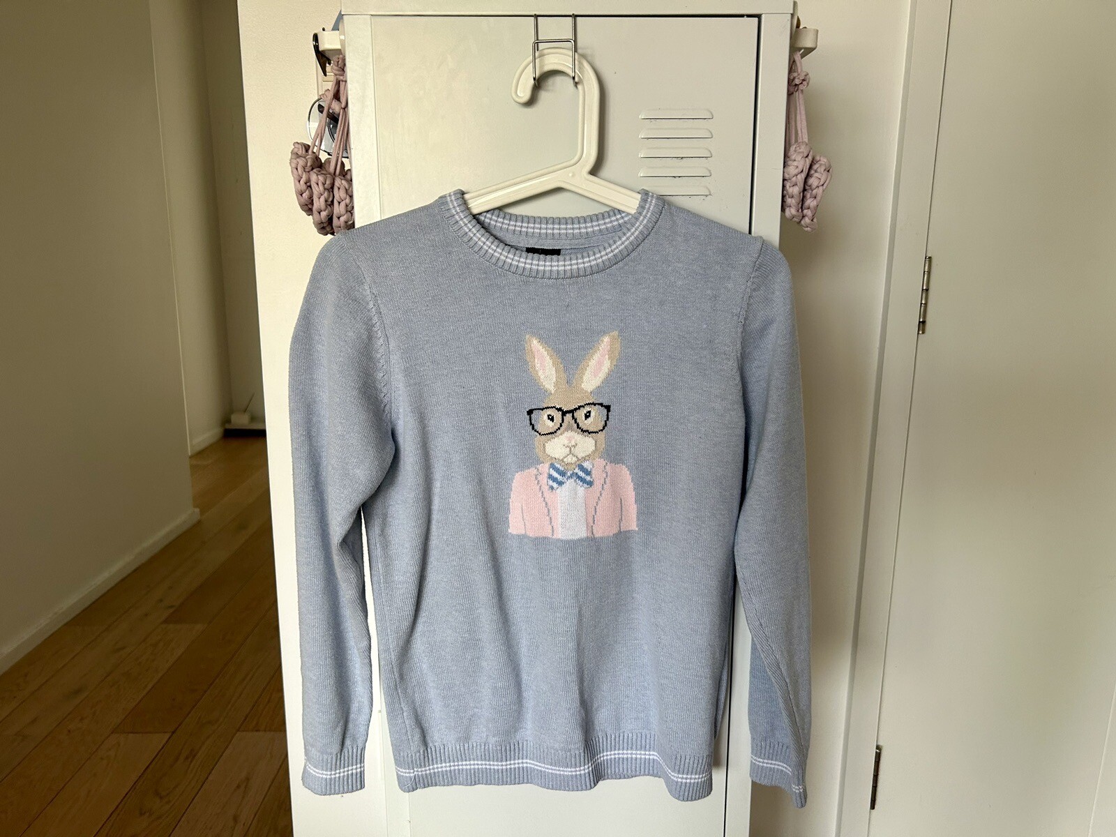 JANIE & JACK Bunny Sweater Easter Bayview Heather Rabbit Glasses Preppy
