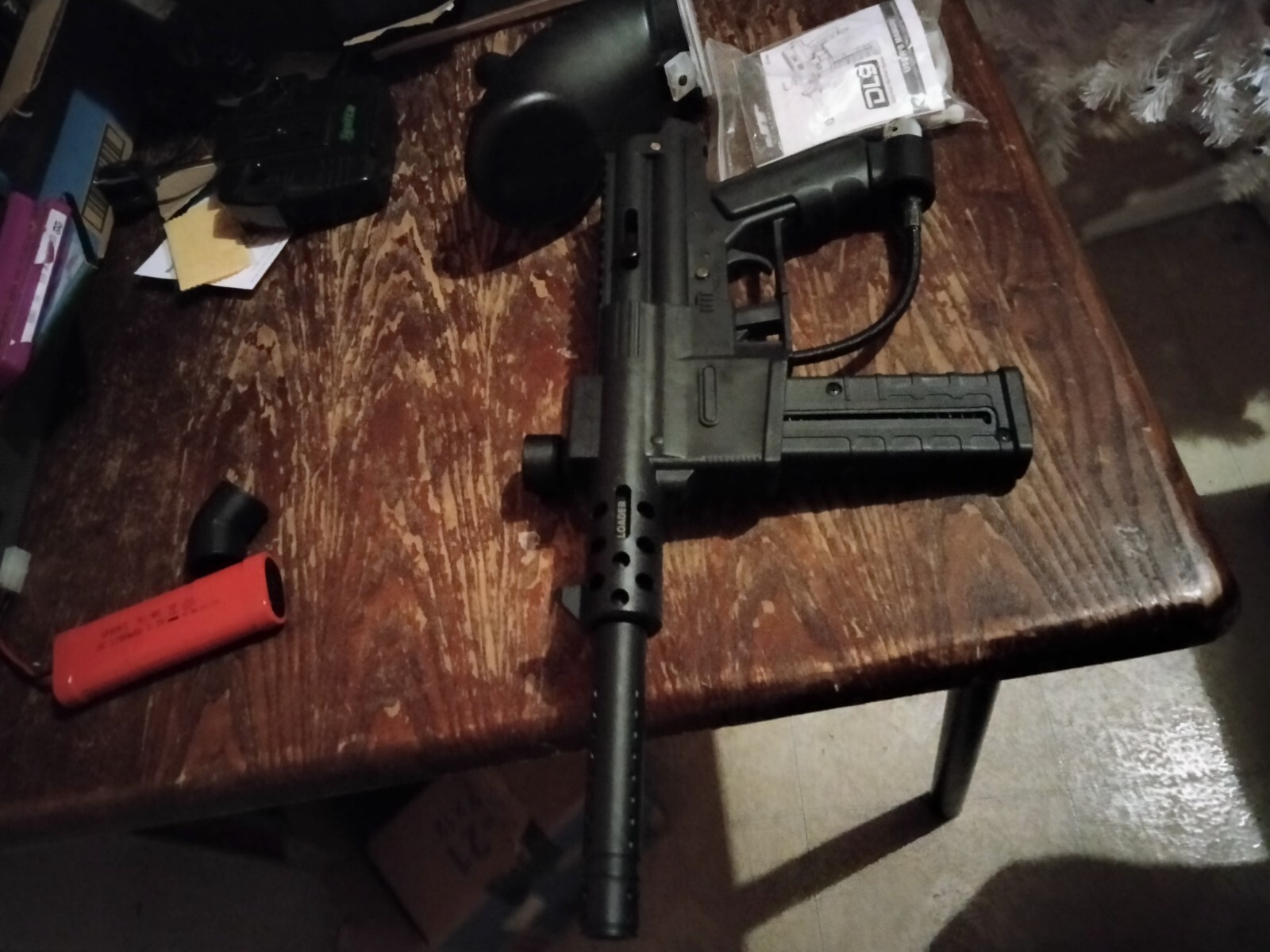 JT DL9 paintball gun dual load marker tec9 with spare magazine and