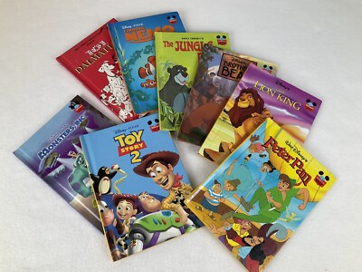 Walt Disney Wonderful World Of Reading Books Lot Of 8 Peter Pan, Jungle Book Etc