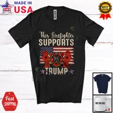 Firefighter Supports T.r.u.m.p; Vote Election President; US Flag Vintage T-Shirt