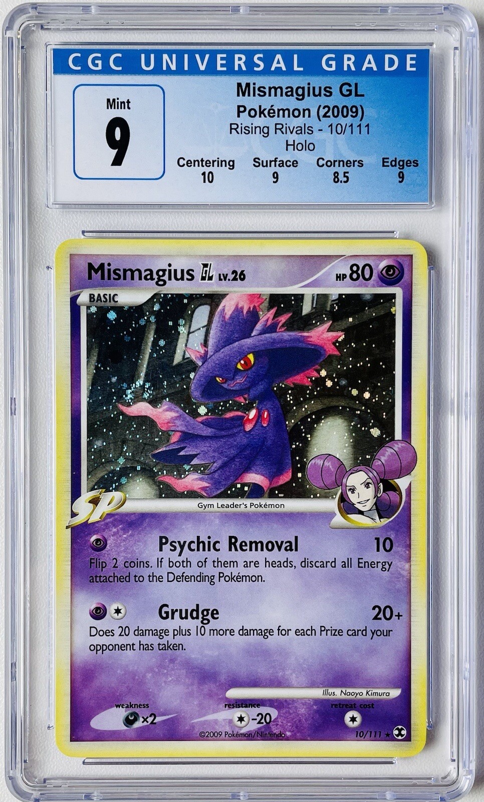 2009 Pokemon Mismagius GL Holo Rare CGC 9 Rising Rivals 10/111 W/ Subgrades